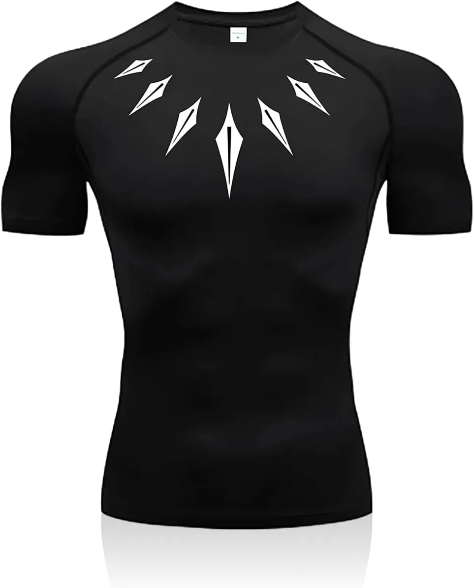 Anime Compression Shirts for Men - Gym Tshirt Wear Athletic Basketball Running Undershirt Workout Gear Top Shirt