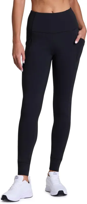 Avalanche Women's Fleece Hiking Leggings, High Waist Full Length Fleece Lined Legging Fleece Yoga Pants with Pockets