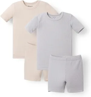 AVAUMA Toddler Short Pajamas Set 6M-10 Years Baby Boys Girls Kids Snug fit Ribbed Sleepwear pjs for Daily Life Style