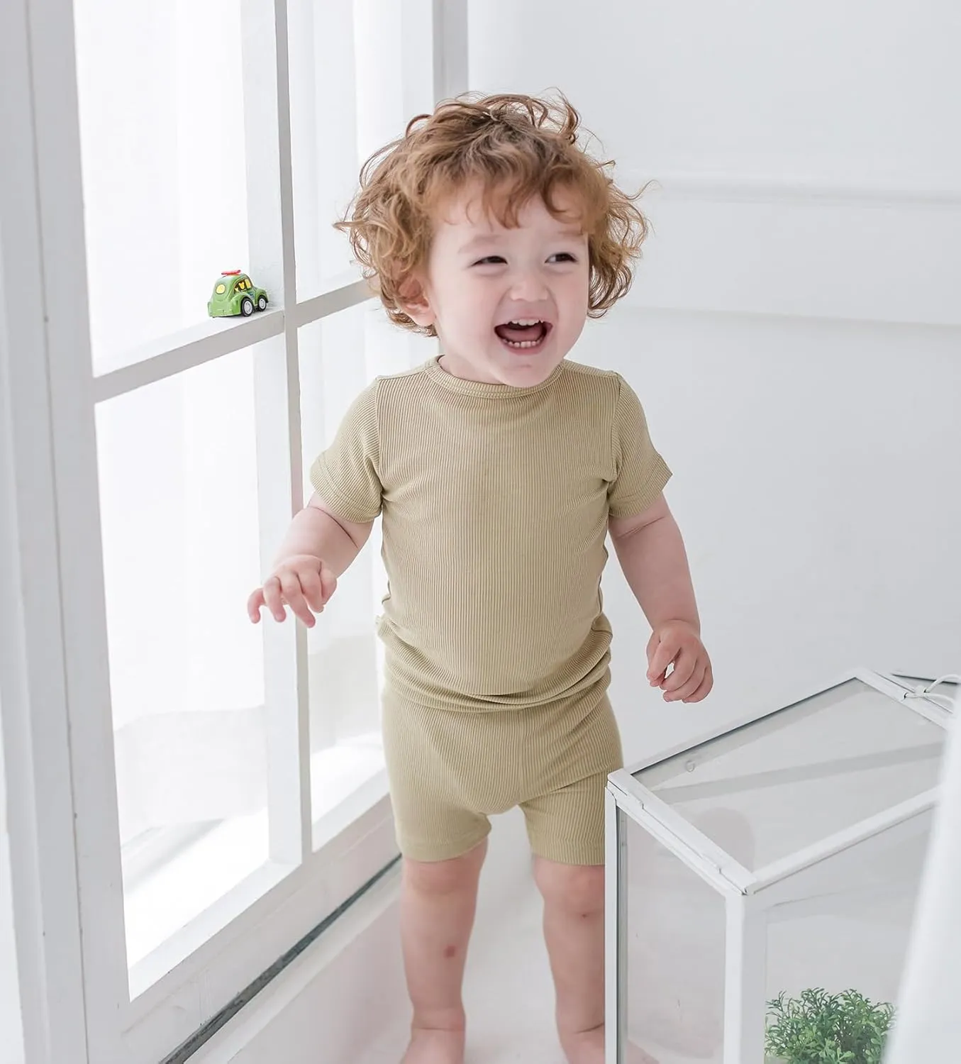 AVAUMA Toddler Short Pajamas Set 6M-10 Years Baby Boys Girls Kids Snug fit Ribbed Sleepwear pjs for Daily Life Style