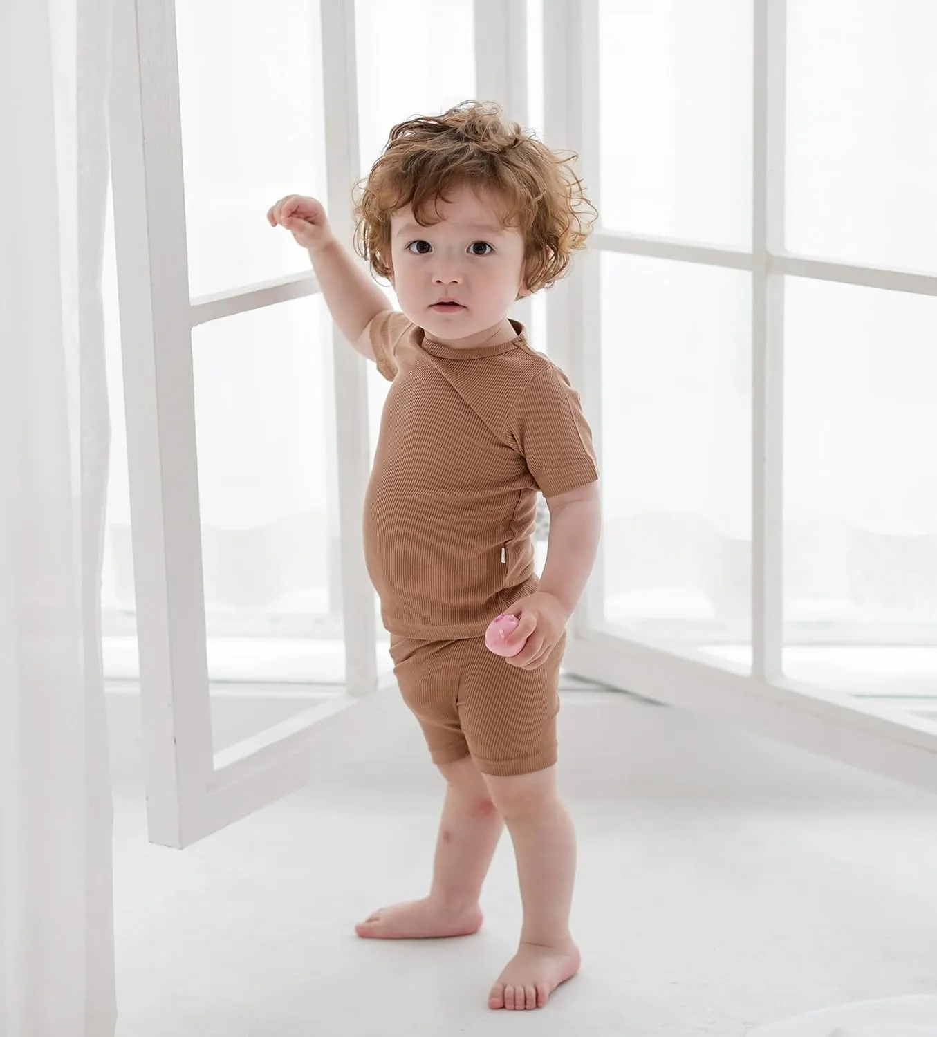 AVAUMA Toddler Short Pajamas Set 6M-10 Years Baby Boys Girls Kids Snug fit Ribbed Sleepwear pjs for Daily Life Style