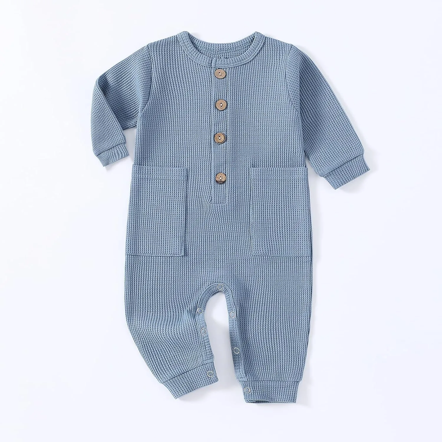 Baby Boys Girls 2 Pack Solid Romper Ribbed Long Sleeve One-Piece Knit Cotton Jumpsuit Outfits Clothes