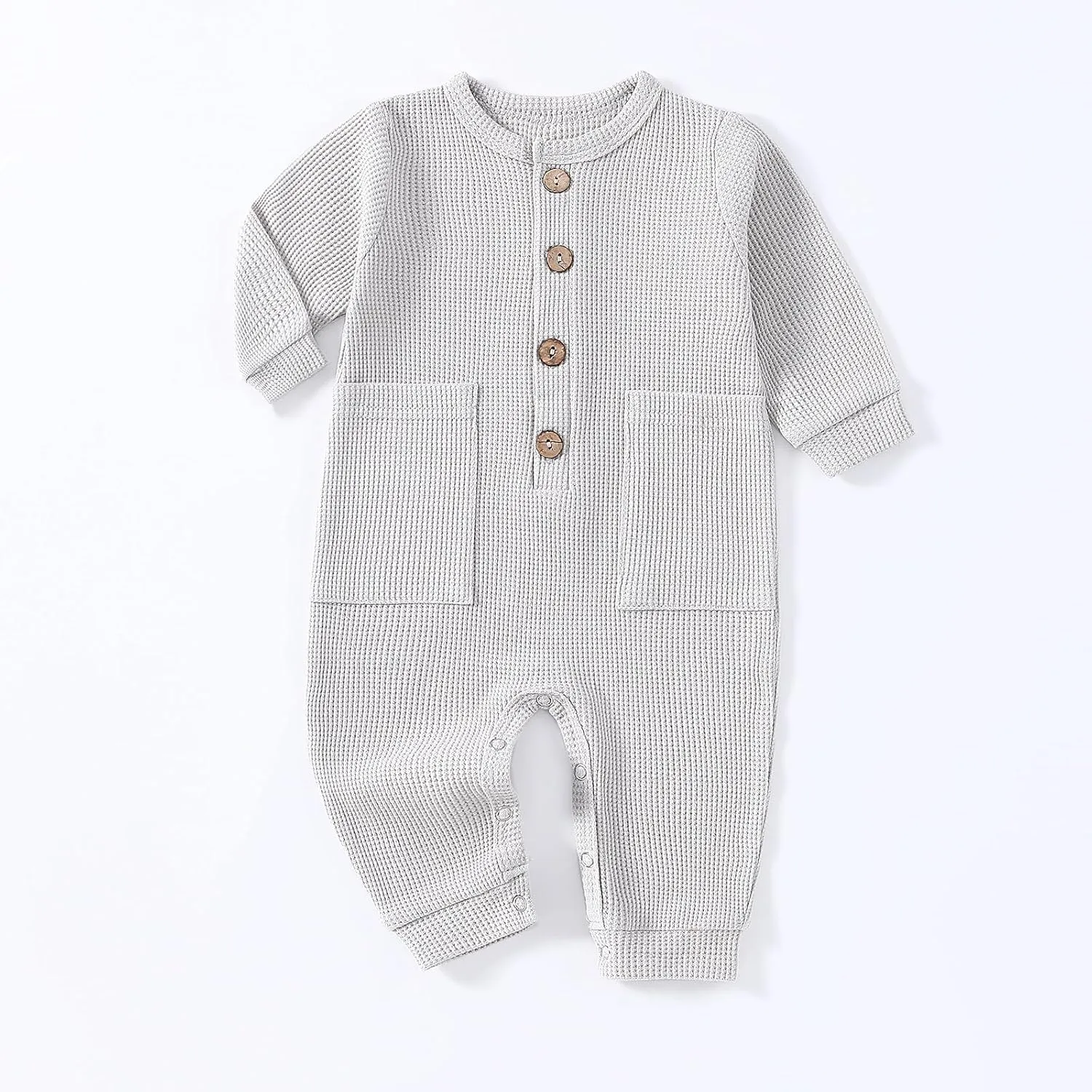 Baby Boys Girls 2 Pack Solid Romper Ribbed Long Sleeve One-Piece Knit Cotton Jumpsuit Outfits Clothes