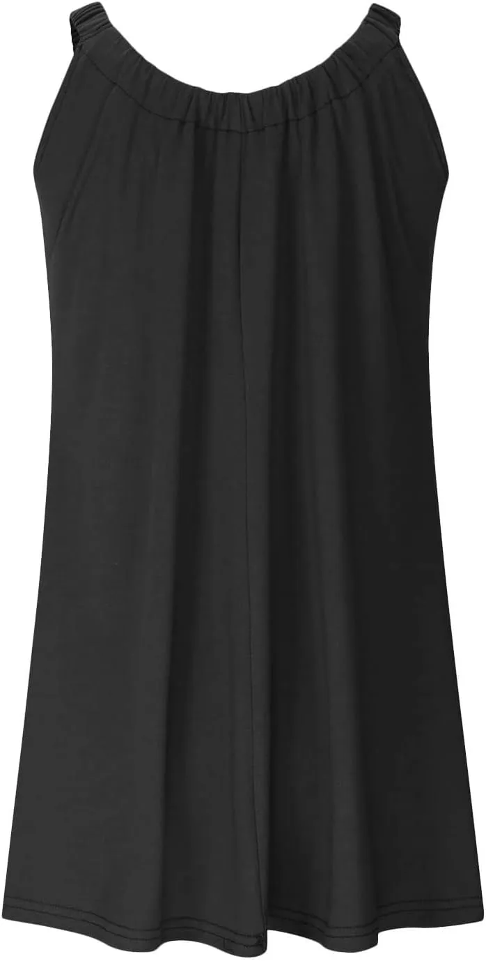 Beach Dresses for Women Sleeveless Bikini Beachwear Coverups Casual Vacation Short Summer Tshirt Tank Sundresses