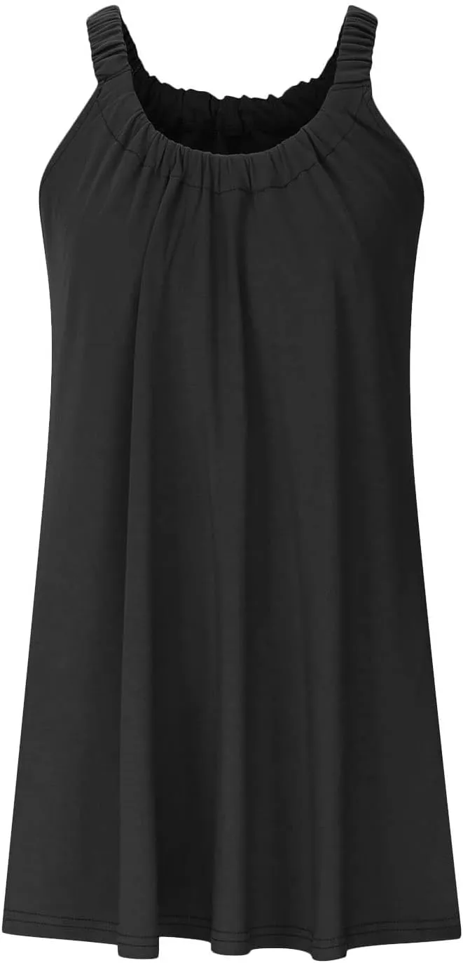 Beach Dresses for Women Sleeveless Bikini Beachwear Coverups Casual Vacation Short Summer Tshirt Tank Sundresses