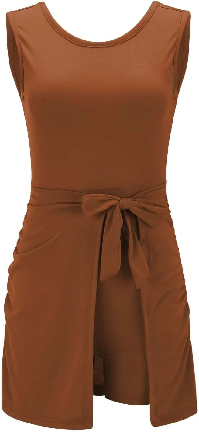Beach Vacation Clothes for Women Workout Athletic Short Rompers Jumpsuits Women's Casual Sleeveless Dresses