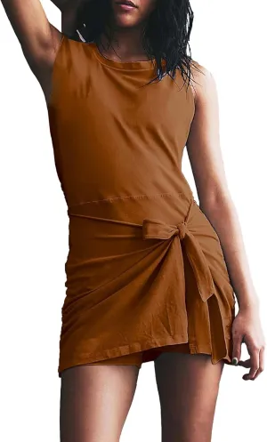 Beach Vacation Clothes for Women Workout Athletic Short Rompers Jumpsuits Women's Casual Sleeveless Dresses