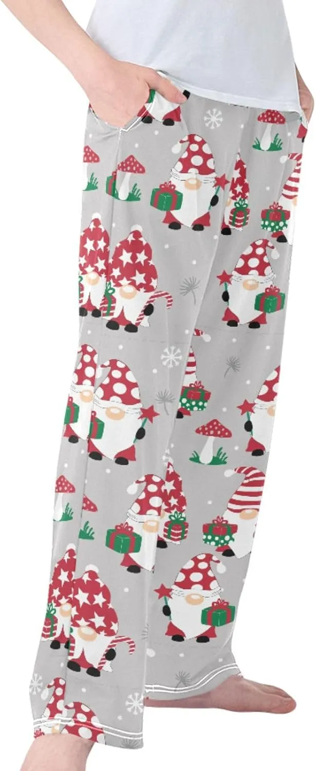 Boys' Pants Christmas Gnomes Snowflakes Long Bottoms Winter Mushroom Star Jogger Pants Elastic Waist Trousers with Pockets S