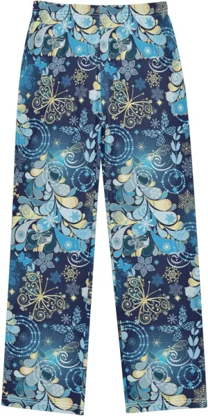 Boys' Pants Christmas Tree Snowflakes Butterfly Long Bottoms Gold Dragonfly Stars Jogger Pants Elastic Waist Trousers S