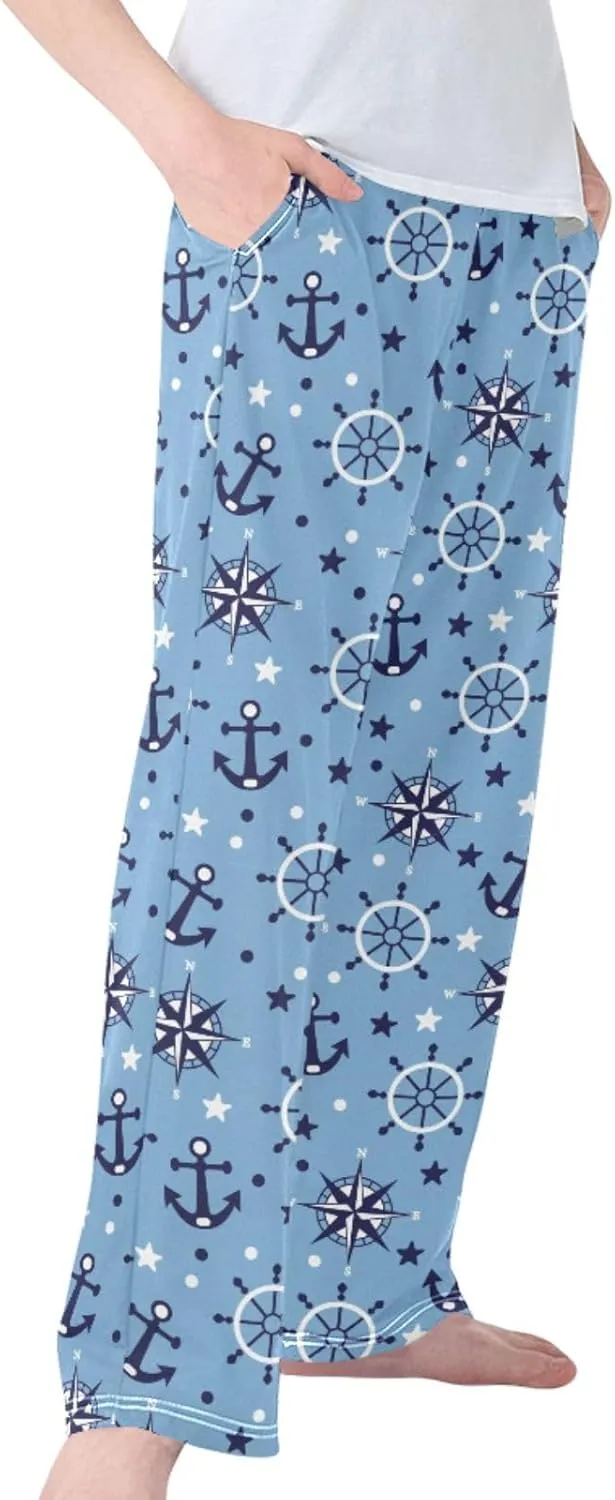 Boys' Pants Sea Steering Wheel Anchor Long Bottoms Compass Steering Wheel Stars Jogger Pants Elastic Waist Trousers S