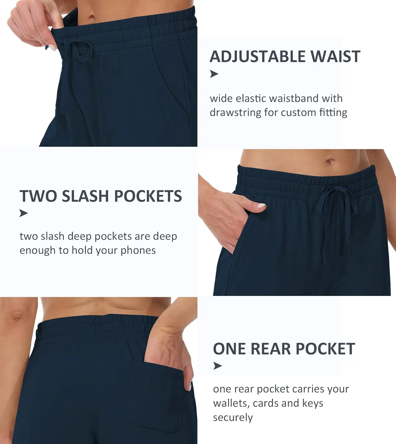 Cakulo Womens Capri Pants Wide Leg Yoga Capris Summer High Waisted Casual Lounge Cropped Pants with Pockets