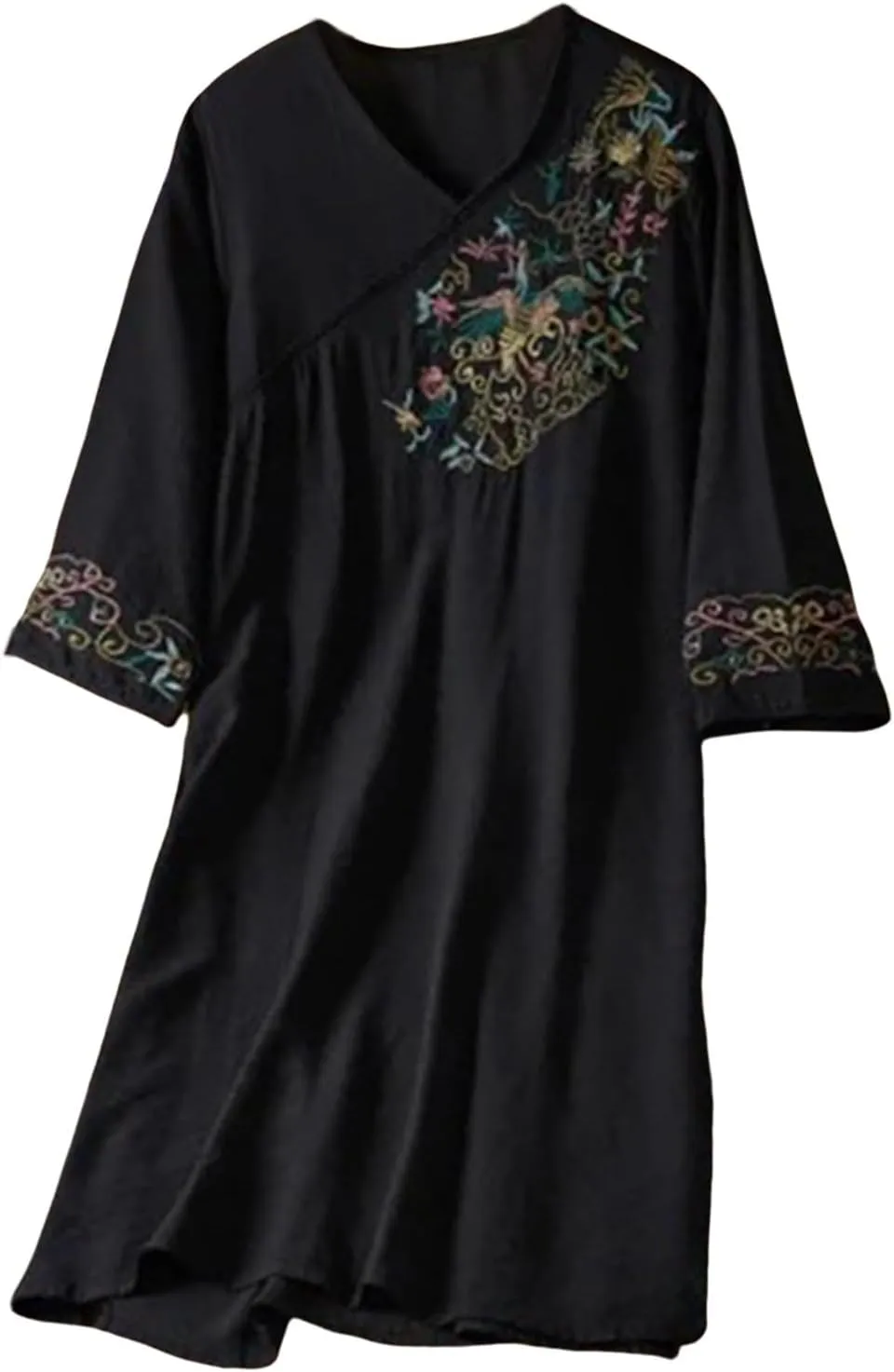 Casual Summer Dresses for Women 2025,Women's Long Sleeve Button Down Shirt Summer Dress Loose Fit Midi Shirt Dresses