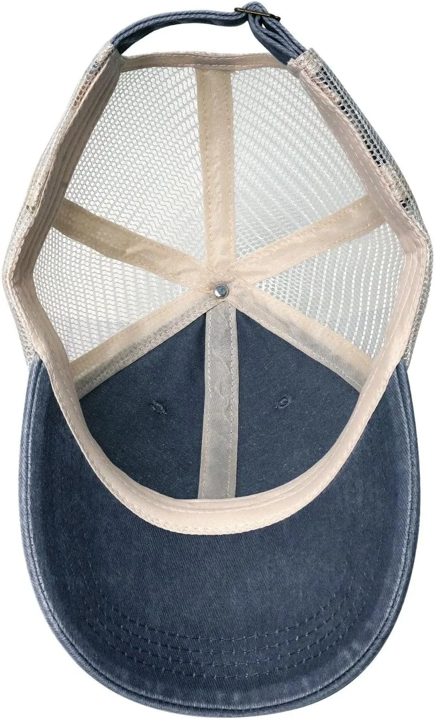Catholic Virgin Mary Sacred Heart Outdoor Washed Denim Mesh Hat Denim Baseball Cap Cowboy Hat