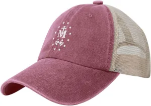 Catholic Virgin Mary Sacred Heart Outdoor Washed Denim Mesh Hat Denim Baseball Cap Cowboy Hat