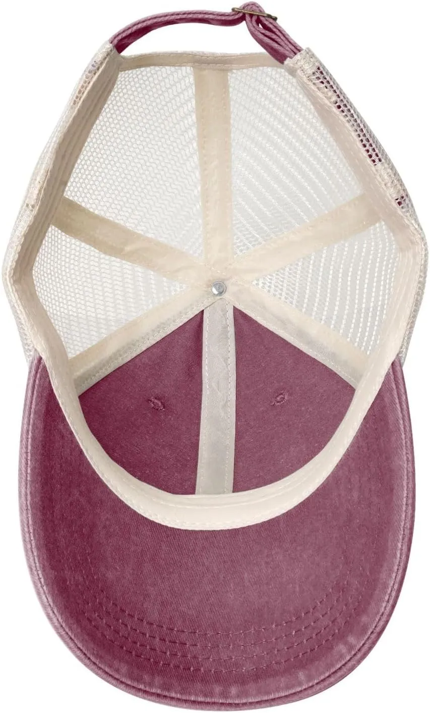 Catholic Virgin Mary Sacred Heart Outdoor Washed Denim Mesh Hat Denim Baseball Cap Cowboy Hat