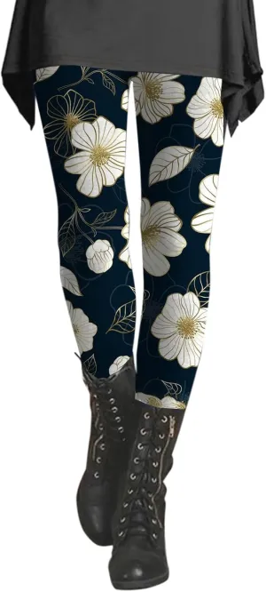 Christmas Costumes for Women Fashion Soft Daily Vacation Deep Green Gray Green All Seasons Fleece Lined Leggings