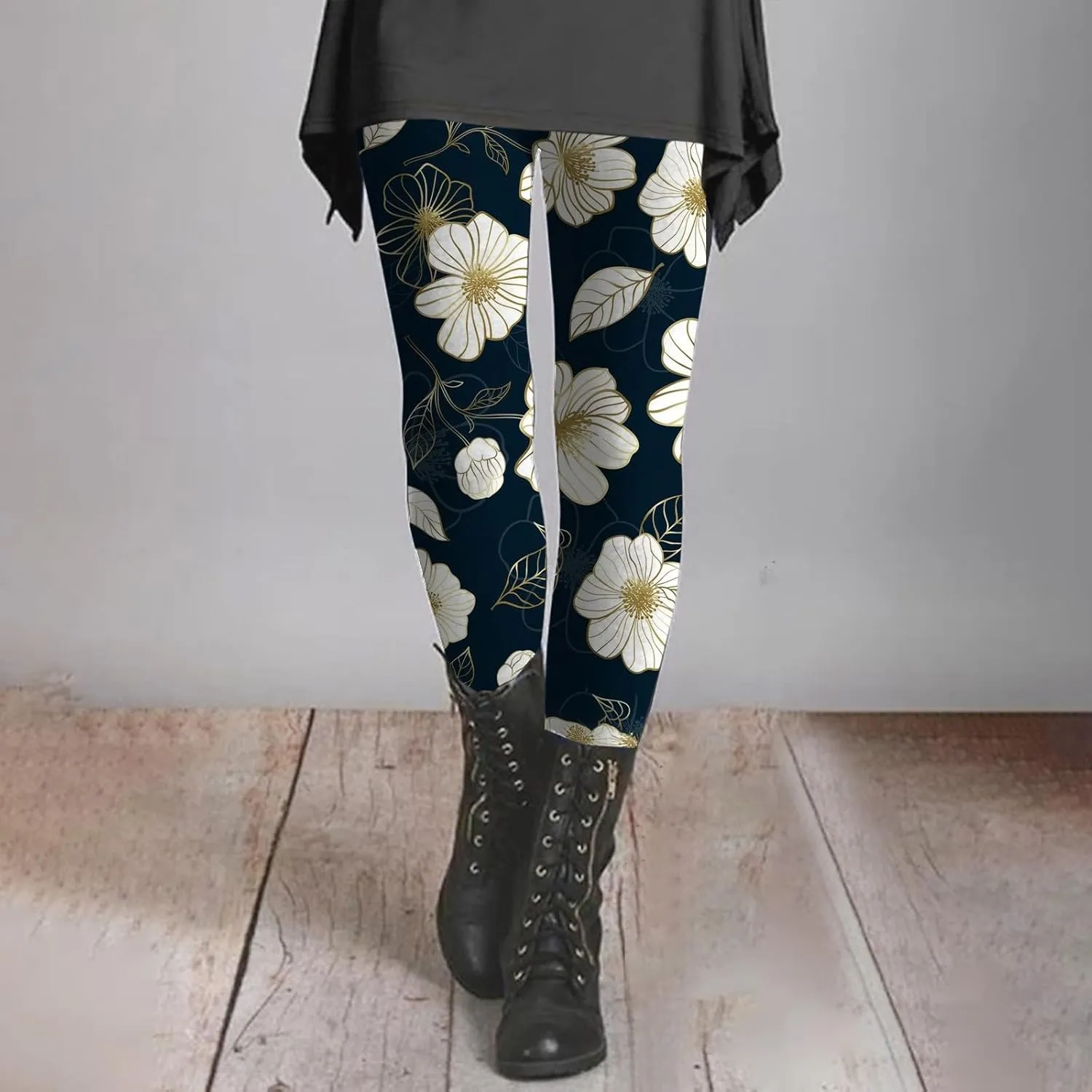 Christmas Costumes for Women Fashion Soft Daily Vacation Deep Green Gray Green All Seasons Fleece Lined Leggings