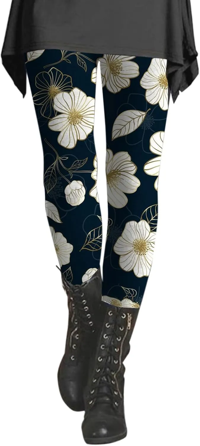 Christmas Costumes for Women Fashion Soft Daily Vacation Deep Green Gray Green All Seasons Fleece Lined Leggings