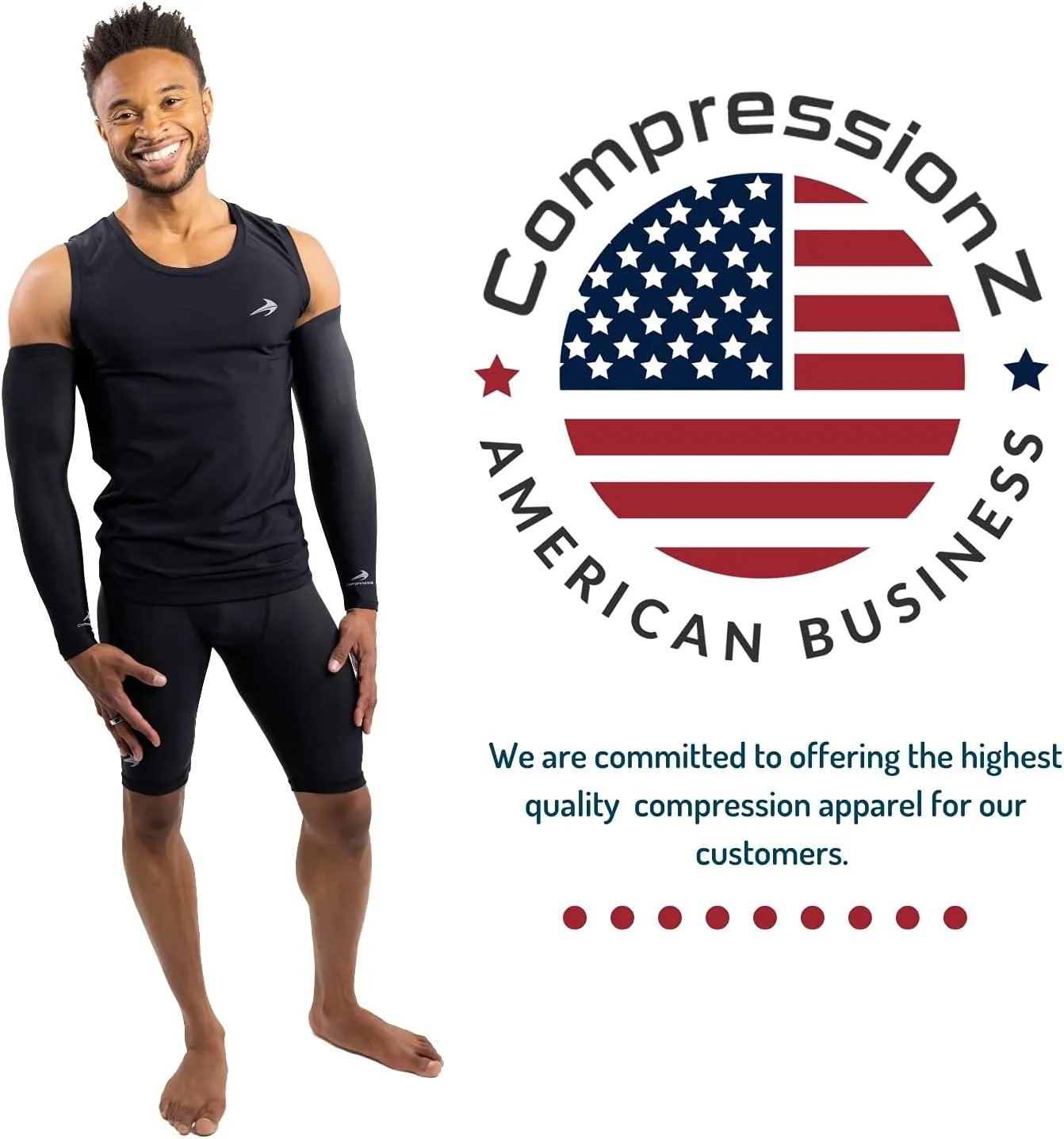 CompressionZ Men's Compression Shirt - Athletic Base Layer for Workouts Running Dry Fit Athletic Training