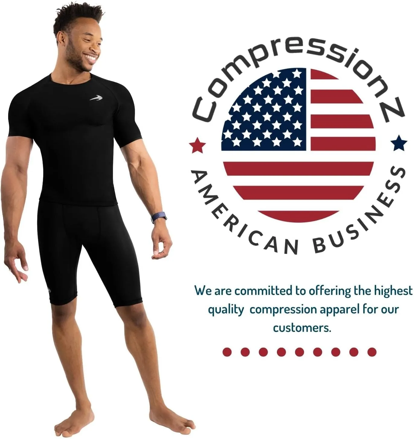 CompressionZ Men's Compression Shirt - Athletic Base Layer for Workouts Running Dry Fit Athletic Training