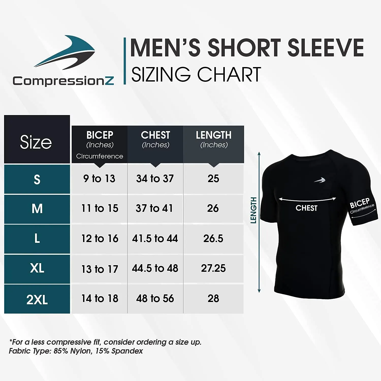 CompressionZ Men's Compression Shirt - Athletic Base Layer for Workouts Running Dry Fit Athletic Training