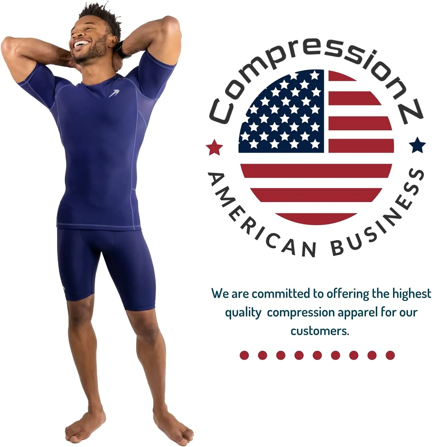 CompressionZ Men's Compression Shirt - Athletic Base Layer for Workouts Running Dry Fit Athletic Training