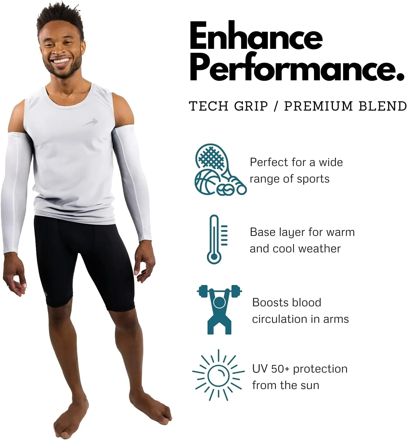 CompressionZ Men's Compression Shirt - Athletic Base Layer for Workouts Running Dry Fit Athletic Training