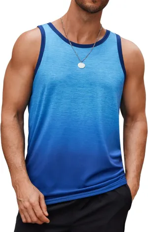 COOFANDY Mens Tank Tops Beach Summer Sleeveless Graphic T Shirts Palm Tree Vacation Quick Dry Muscle Gym Tank