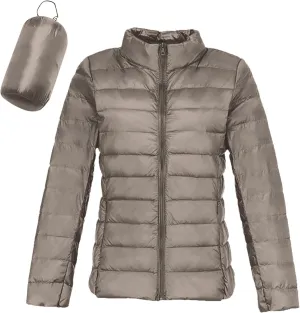cooki Puffer Jacket Womens Packable Winter Coats for Women Slim Fit Lightweight Down Jacket Outdoor Quilted Puffer Coat