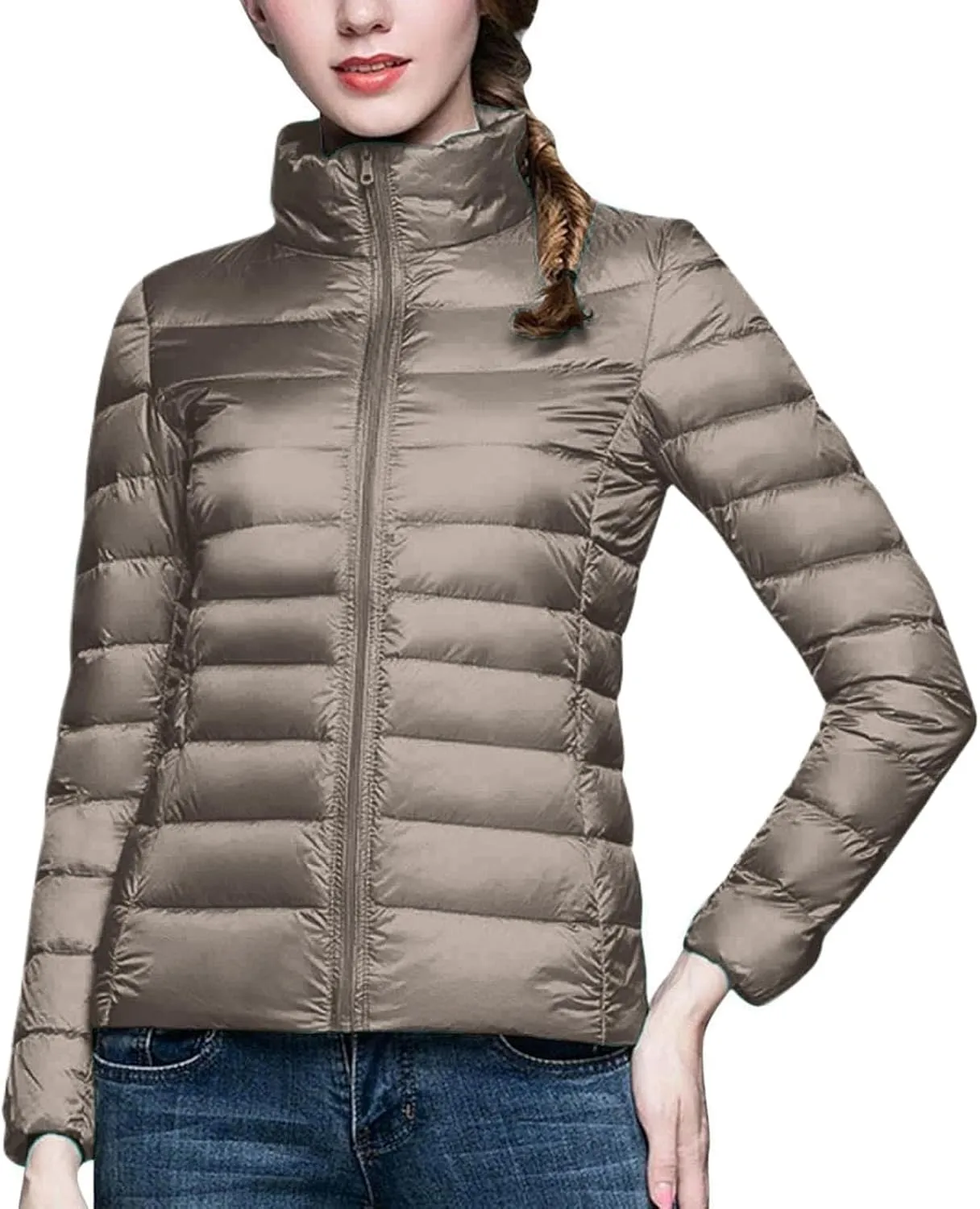 cooki Puffer Jacket Womens Packable Winter Coats for Women Slim Fit Lightweight Down Jacket Outdoor Quilted Puffer Coat