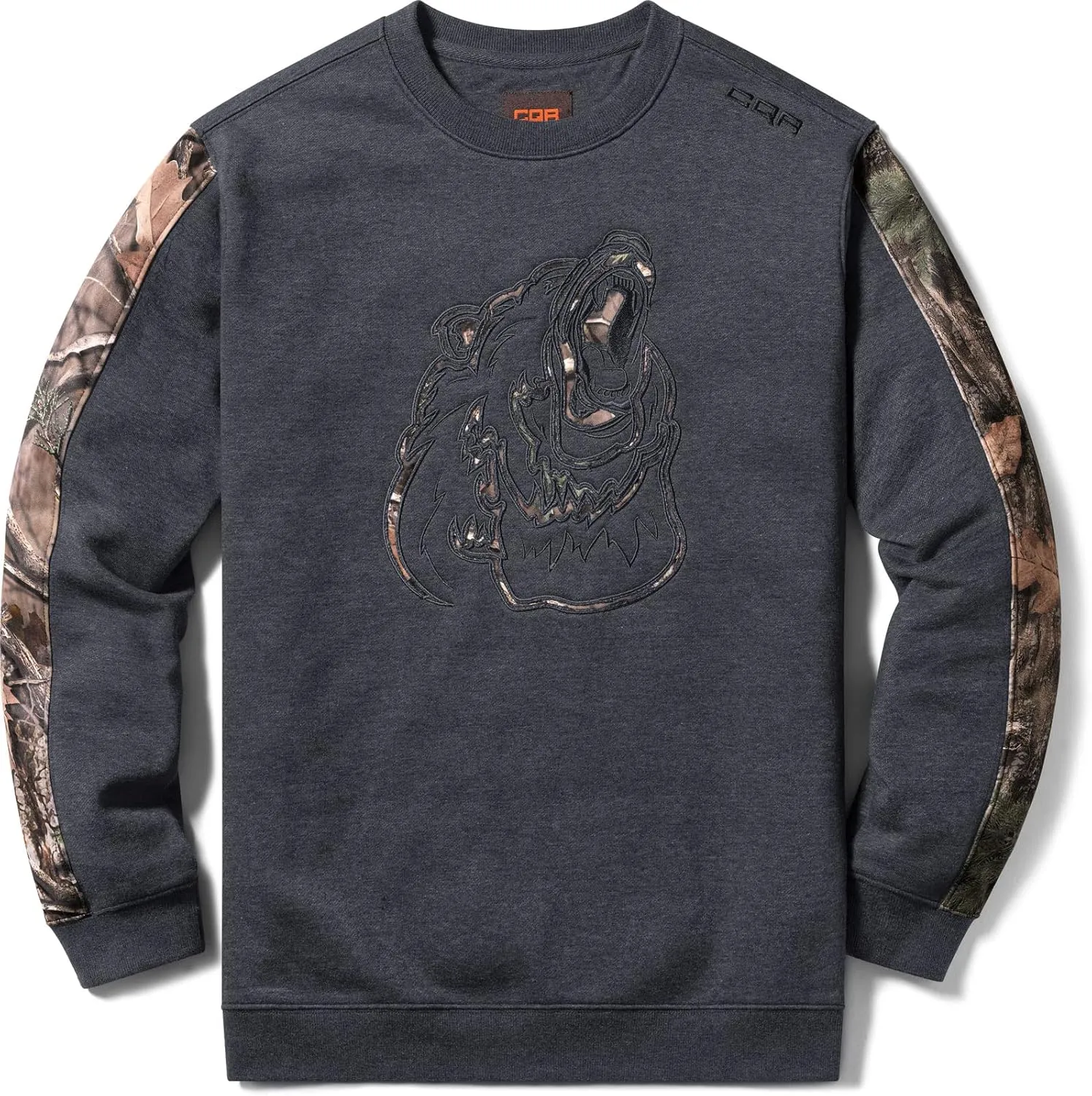 CQR Men's Fleece Crewneck Sweatshirt, Winter Outdoor Performance Pullover, Crew Fleece Lined Hunting Sweatshirts