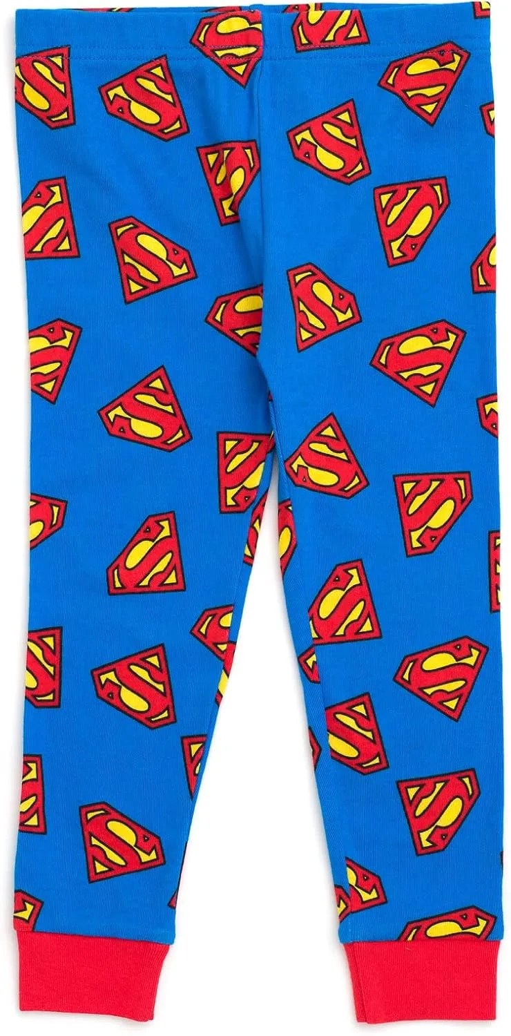 DC Comics Justice League Batman Superman Pajama Shirt and Pants Sleep Set Infant to Toddler