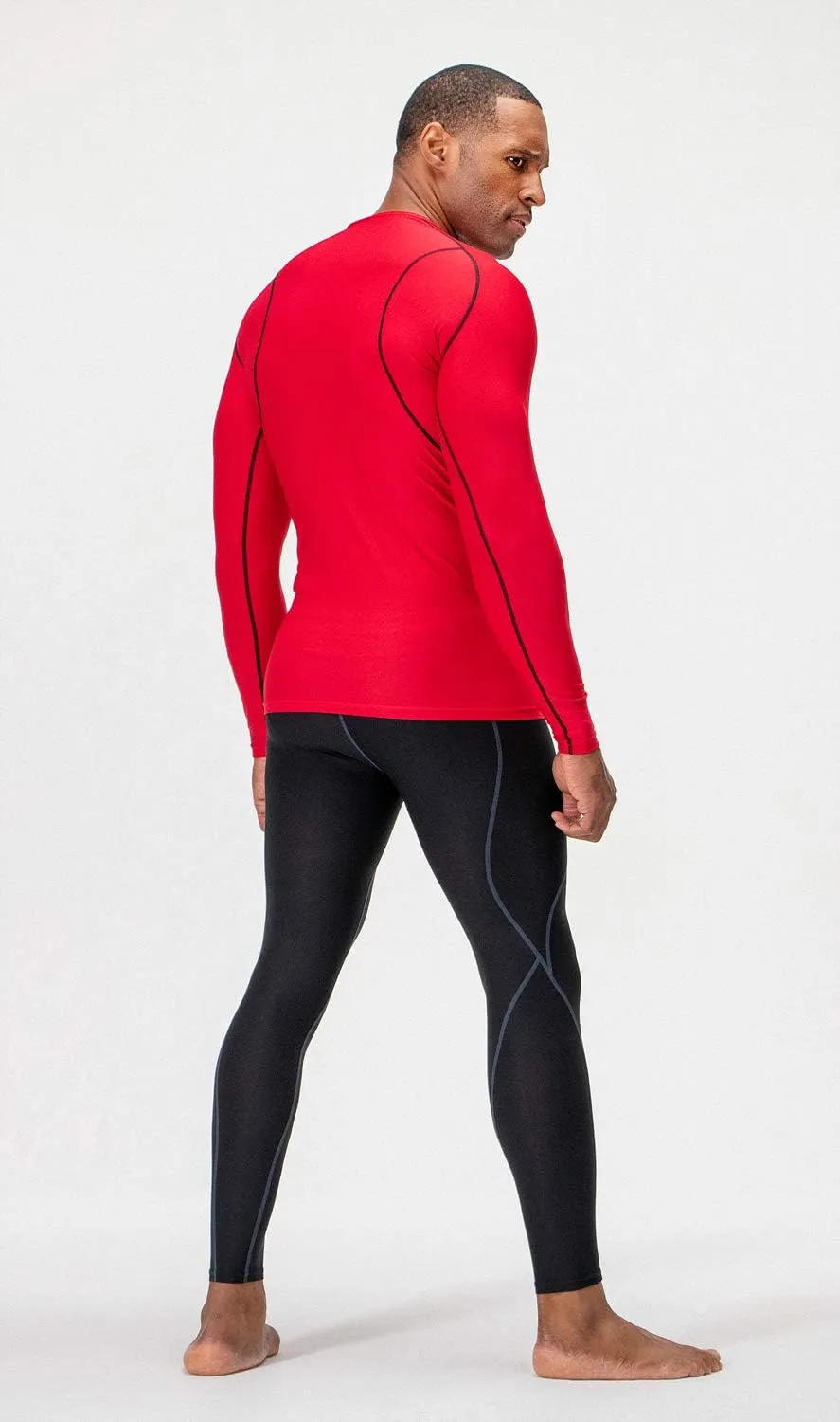 DEVOPS 3 Pack Men's UPF 50  Long Sleeve Compression Shirts Quick Dry, Cool Gear for Garage Garden Gym Yard and Workouts