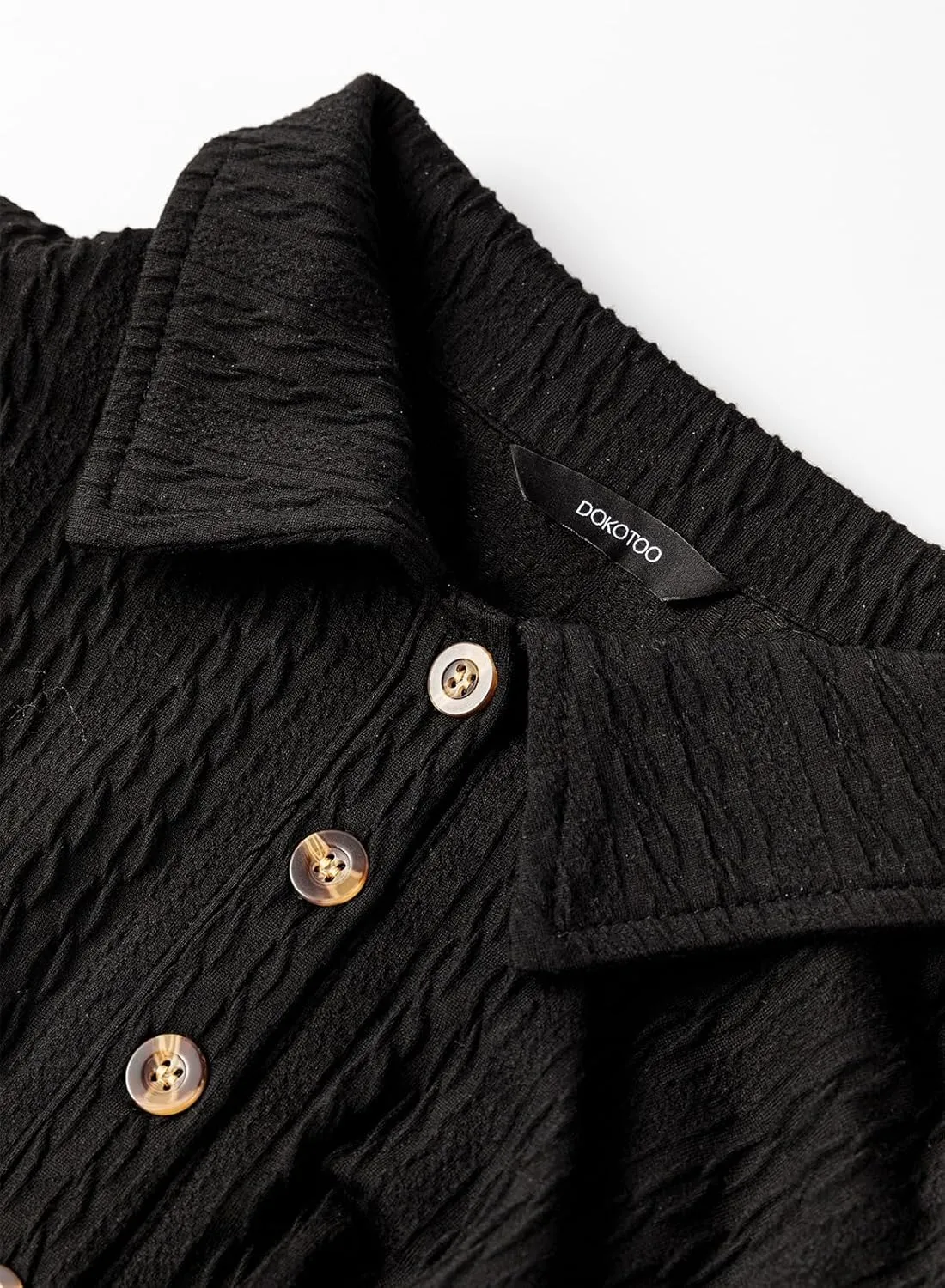 Dokotoo Long Sleeve Shirts for Women Button Cable Knit Womens Tops 2024 Casual Polo Shirts Fall Tops