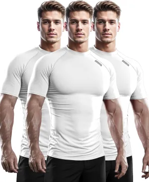 DRSKIN 3, 2 or 1 Pack Men's Compression Shirt Short Sleeve Top Baselayer Sports T-Shirt Athletic Running Active Workout