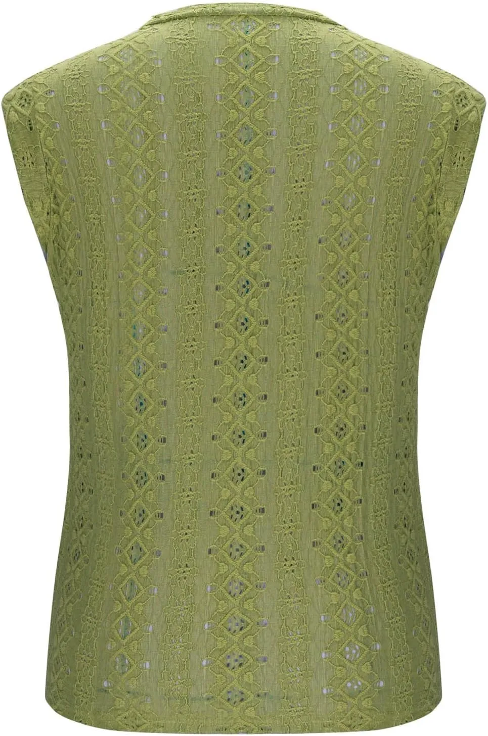 Eyelet Embroidery Shirts for Women Summer Crew Neck Cap Sleeve Tank Tops Casual Fashion Basic Beach Vacation Blouses