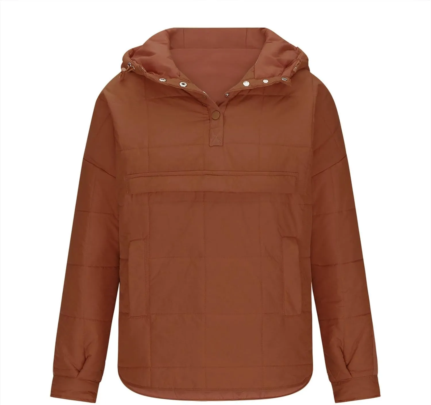 Fall Jacket Women, Warm Down Pullover Casual Puffer Buttons Outerwear Long Sleeve Slim Outerwear with Pockets