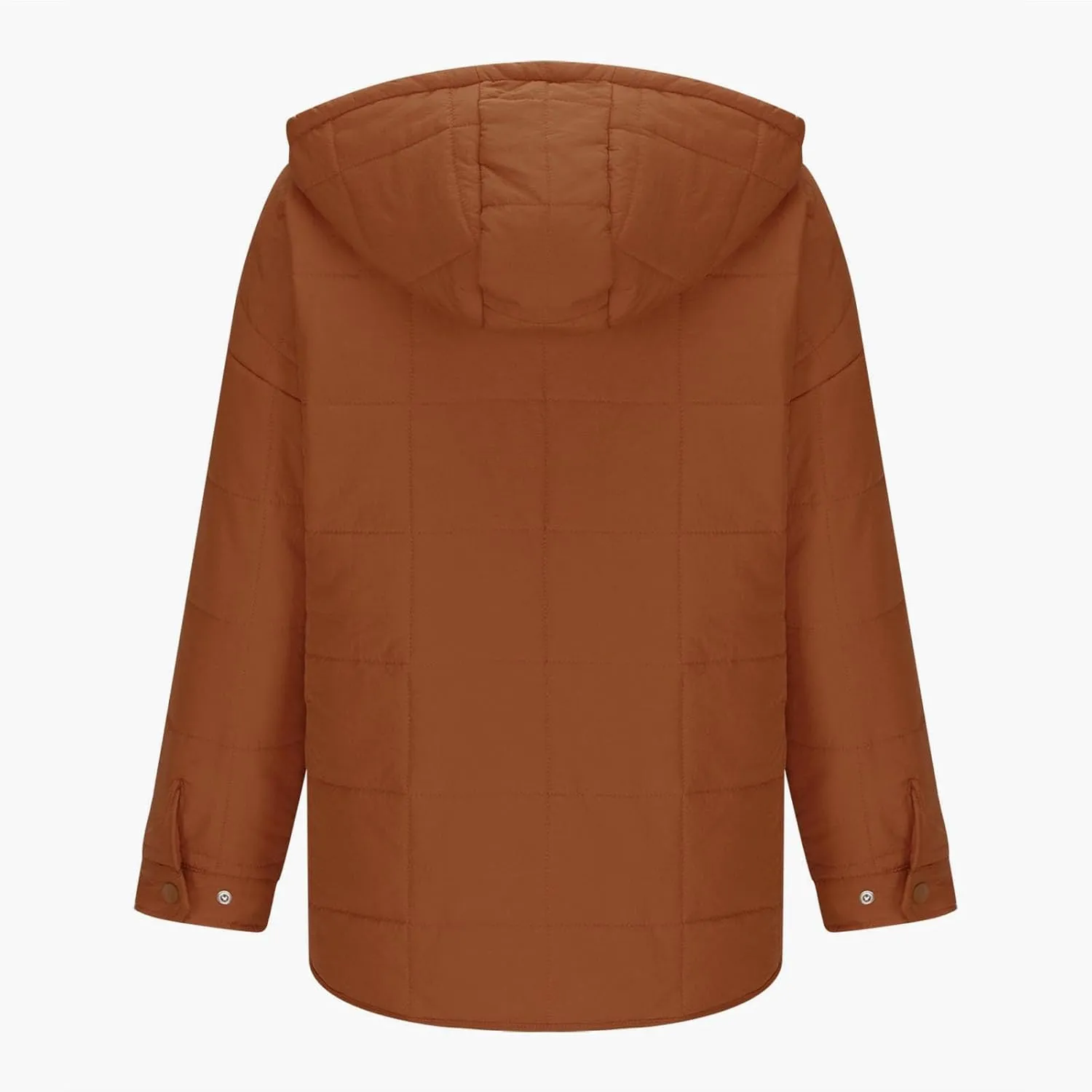 Fall Jacket Women, Warm Down Pullover Casual Puffer Buttons Outerwear Long Sleeve Slim Outerwear with Pockets