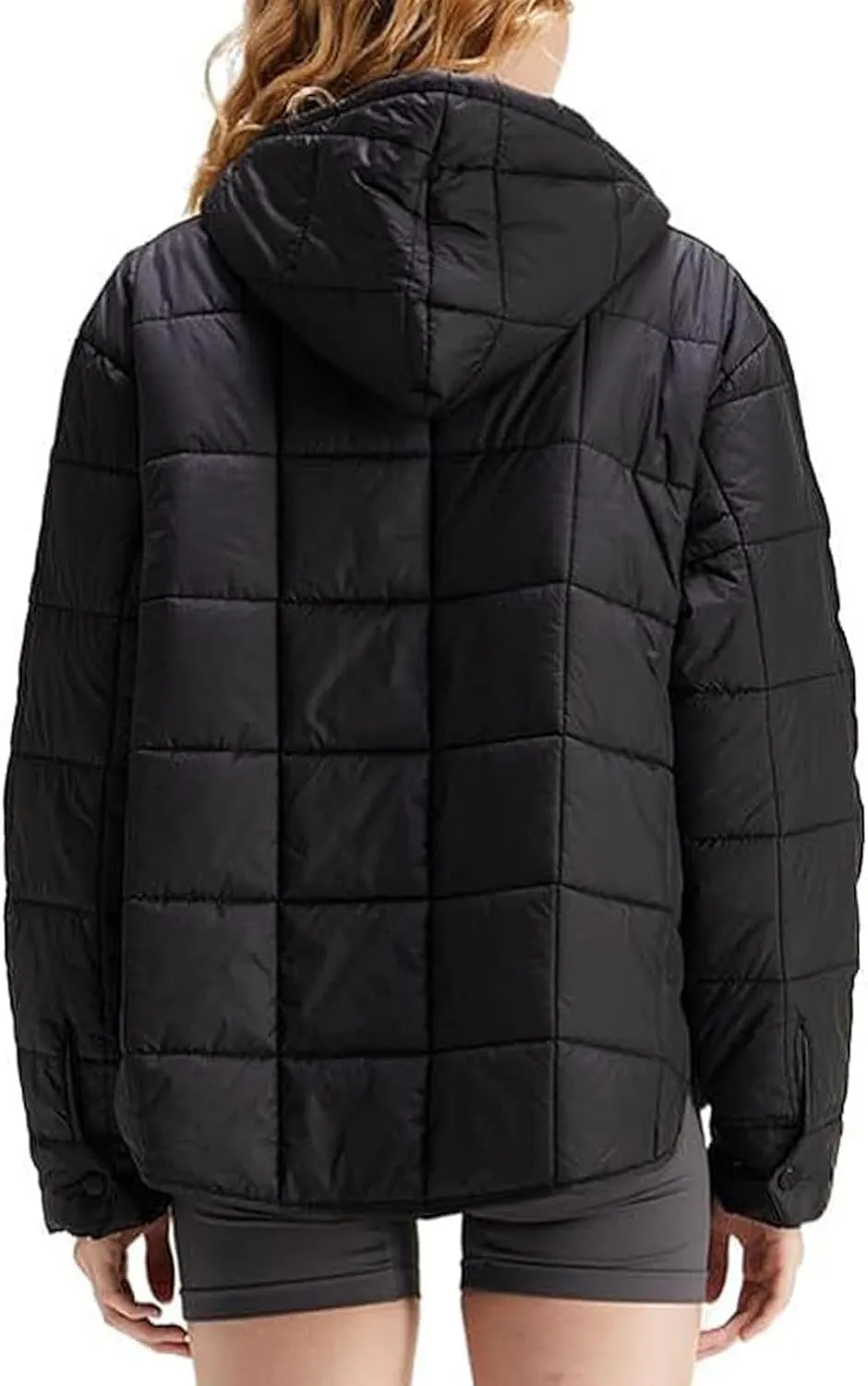Fall Jacket Women, Warm Down Pullover Casual Puffer Buttons Outerwear Long Sleeve Slim Outerwear with Pockets