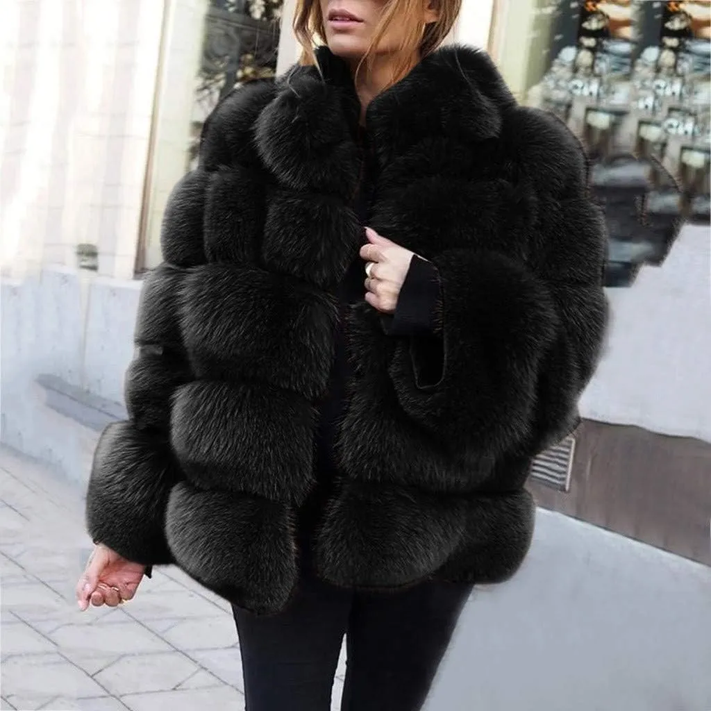 Faux Fur Jackets for Women 2024 Trendy Plus Size Sherpa Lined Fuzzy Fleece Jacket Loose Fit Oversized Thermal Winter Coats