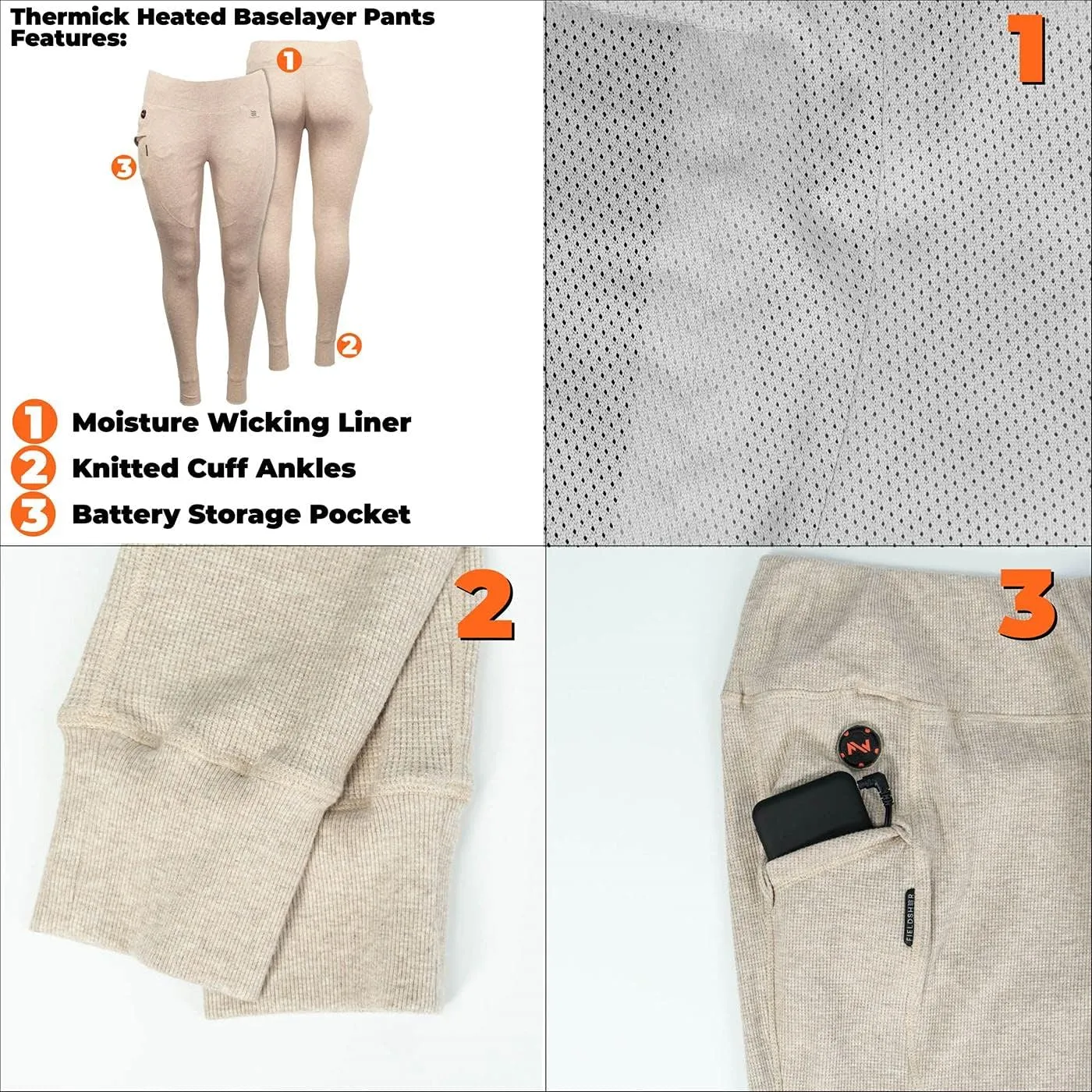 Fieldsheer Mobile Warming Men's Thermick 2.0 Baselayer Pants 7.4V