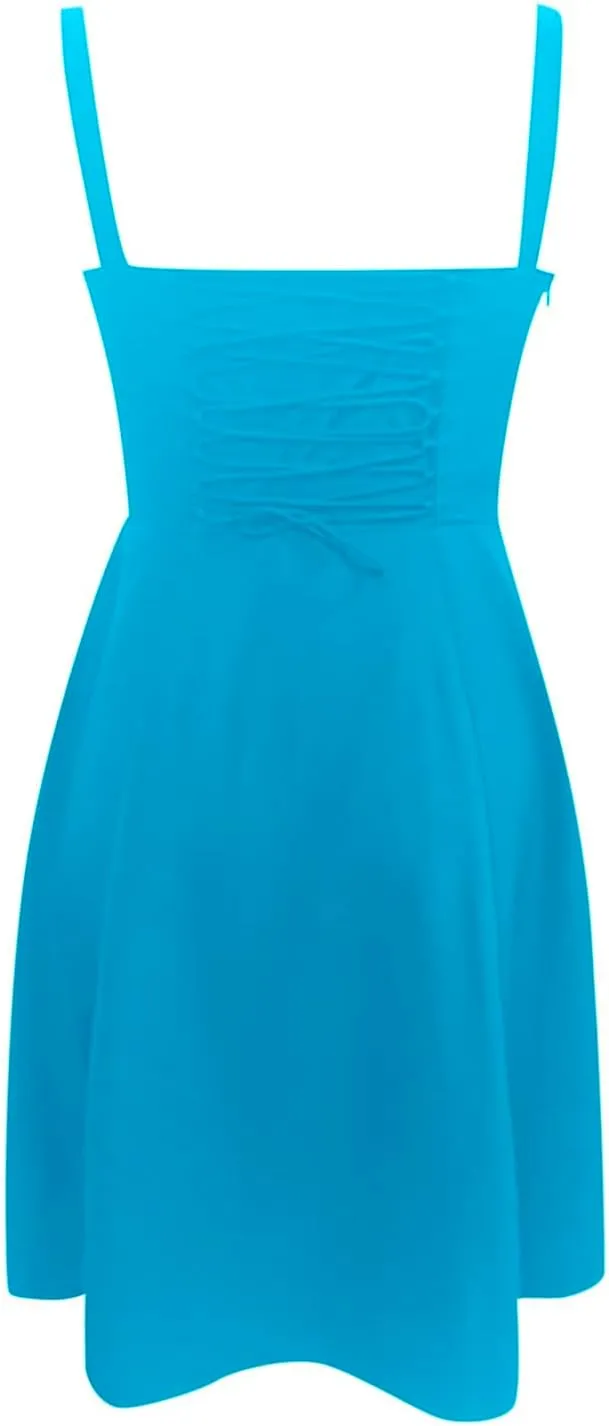 Floral Midi Corset Dress Boho Flowy Slit Lace Up Dresses for Women Going Out A Line Casual Sundress