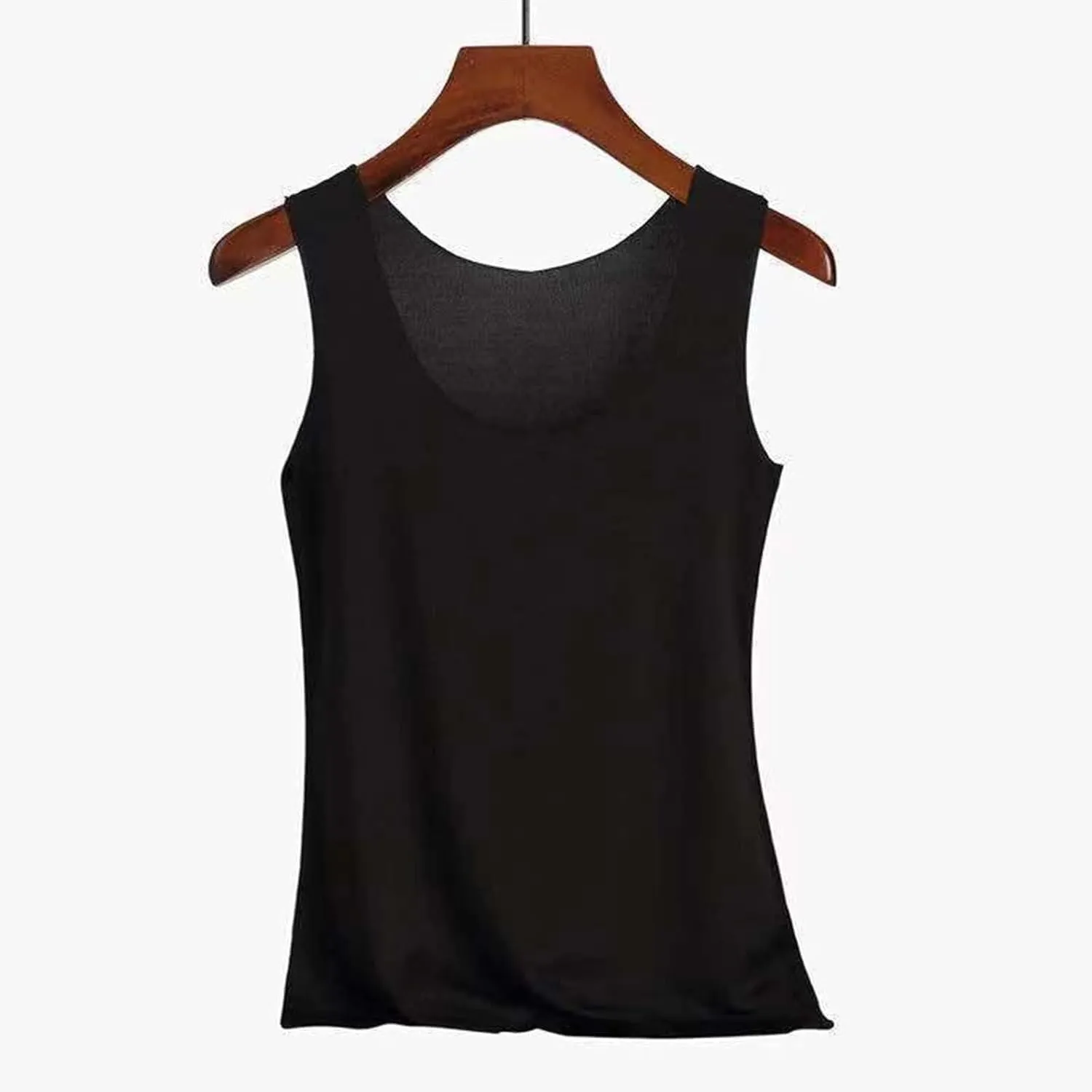 HGps8w 2-Pack Women's Ice Silk Tank Top Summer Basic Seamless Crew Neck Sleeveless Undershirt Casual Camisole Tanks