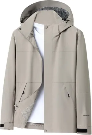 Jacket for Men Fall 2024 Lightweight Casual Long Sleeve Color Block Hooded Coat Loose Full Zip Jackets with Pockets