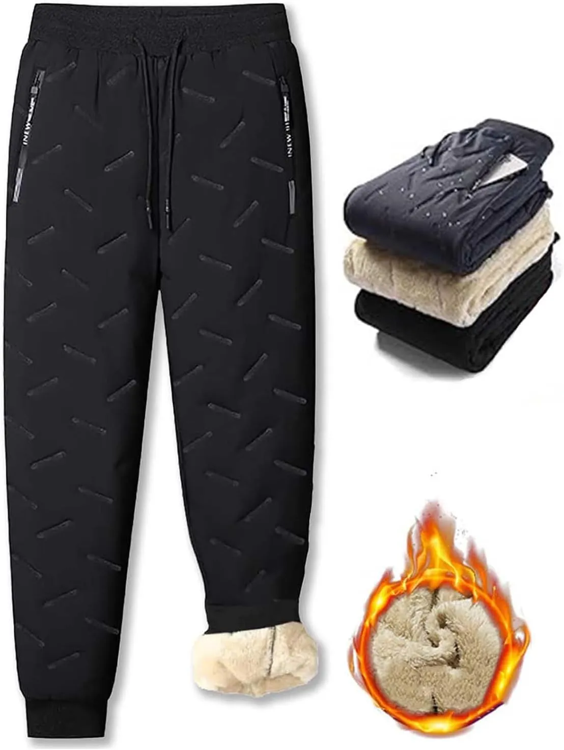 Julidostore Fleece Pants,Julidostore Fleece Lined Pant,Unisex Fleece-Lined Waterproof Pants