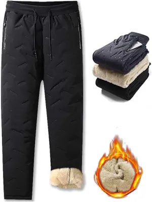 Julidostore Fleece Pants,Julidostore Fleece Lined Pant,Unisex Fleece-Lined Waterproof Pants