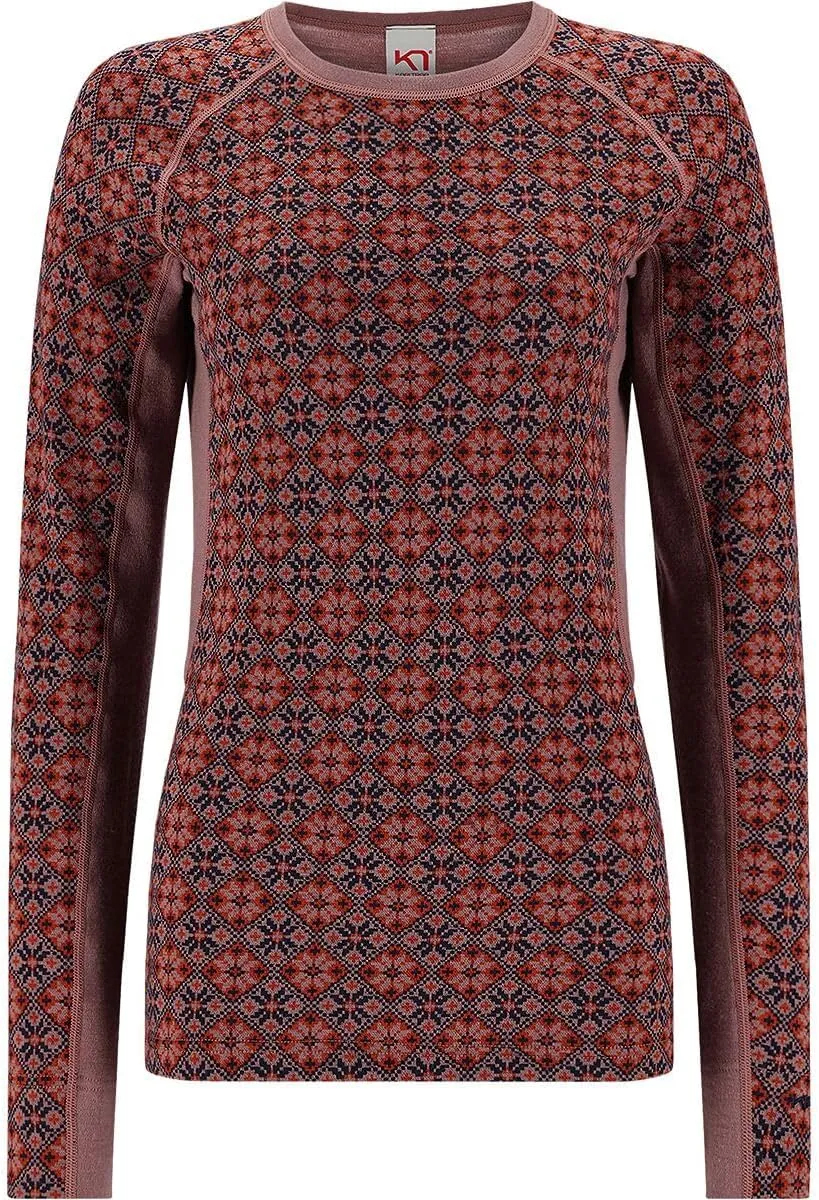 Kari Traa Rose Light Baselayer Women's Base Layer Long Sleeve Top - 100% Merino Wool Fitted Long Sleeve Knit Thermal Shirt