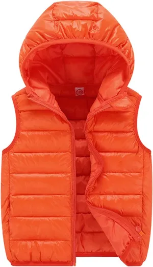 Kids Toddler Baby Boy Girl Vest Outwear Sleeveless Warm Hooded Jacket Waistcoat Warm Clothes