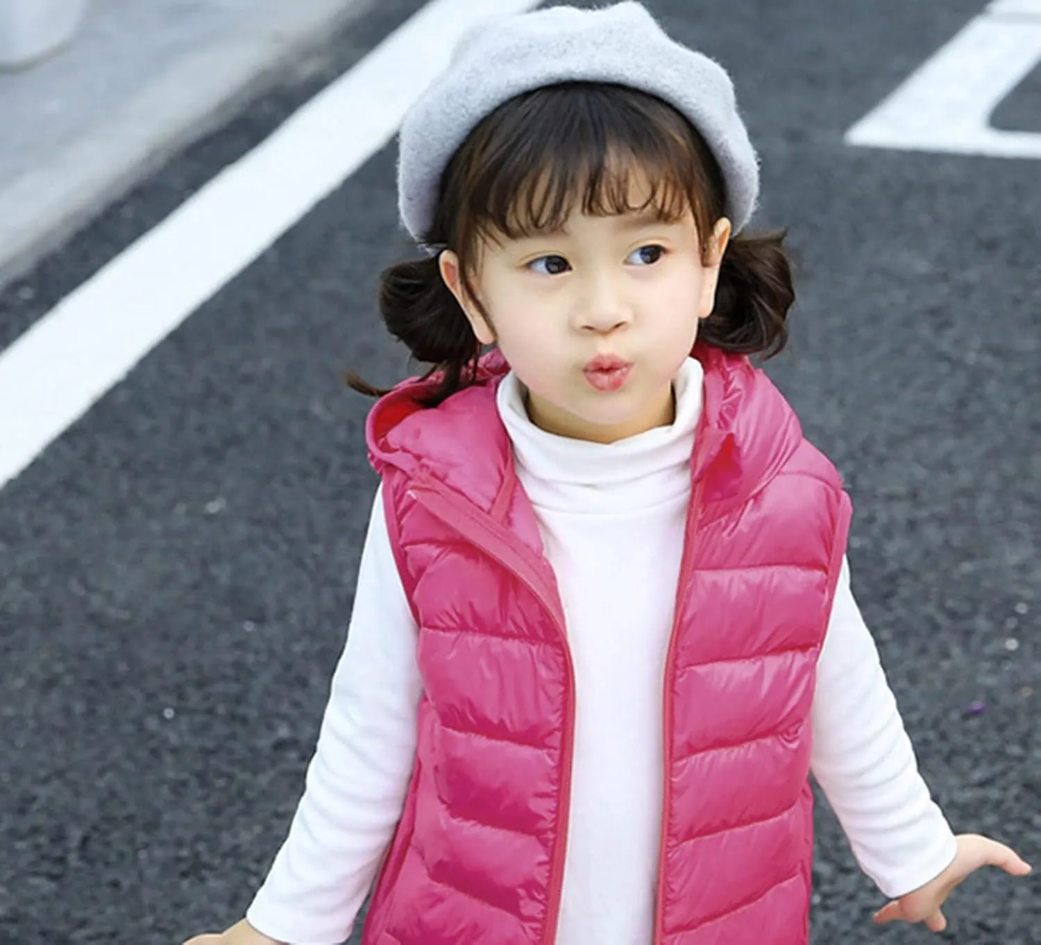 Kids Toddler Baby Boy Girl Vest Outwear Sleeveless Warm Hooded Jacket Waistcoat Warm Clothes
