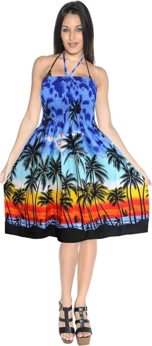 LA LEELA Women's Tube Dress Boho Top Midi